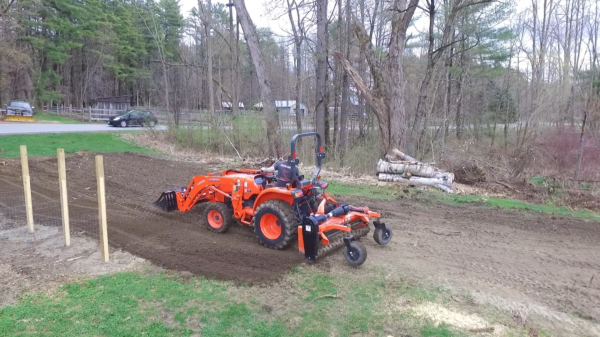 Kubota L2501 With Land Pride Power Rake